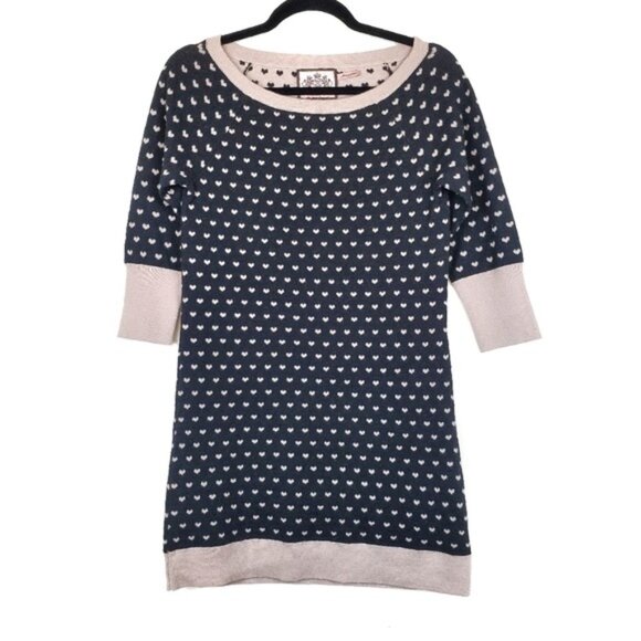 Juicy Couture Dresses & Skirts - Juicy Couture Womens Dusty Pink Heart Print Lambswool Sweater Mini Dress Size S